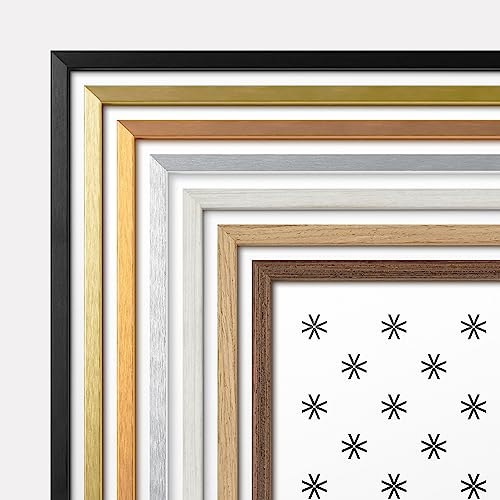 30x40 Picture Frame - Walnut Wood Grain Finish - Slim Modern Design N506
