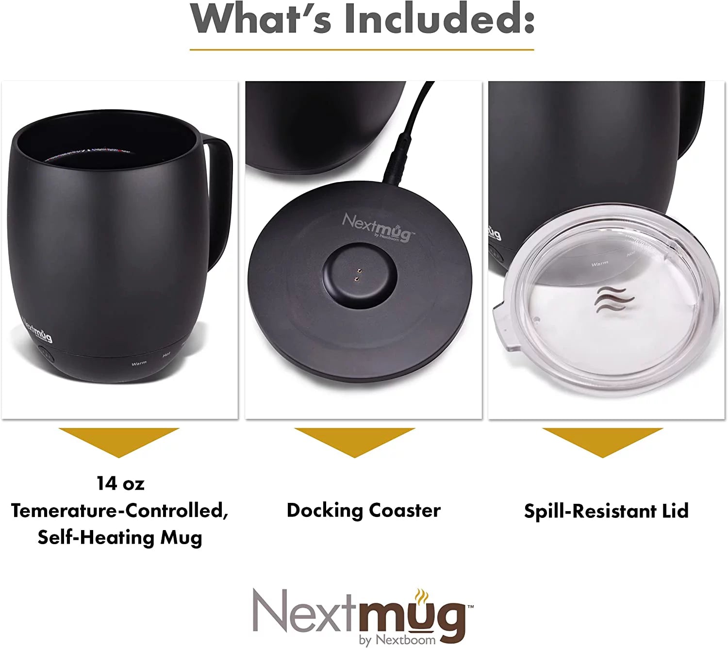Self-Heating Coffee Mug, Temperature-Controlled, 14 oz W1808
