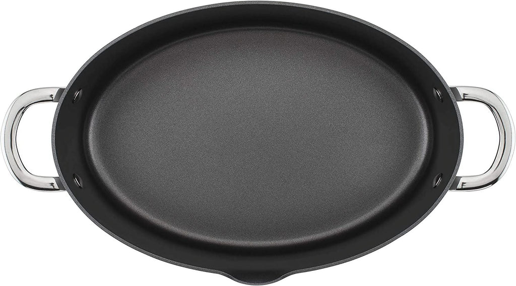 Hard Anodized 8 Quart Non-stick Oval Pasta Pot and Braiser Y824