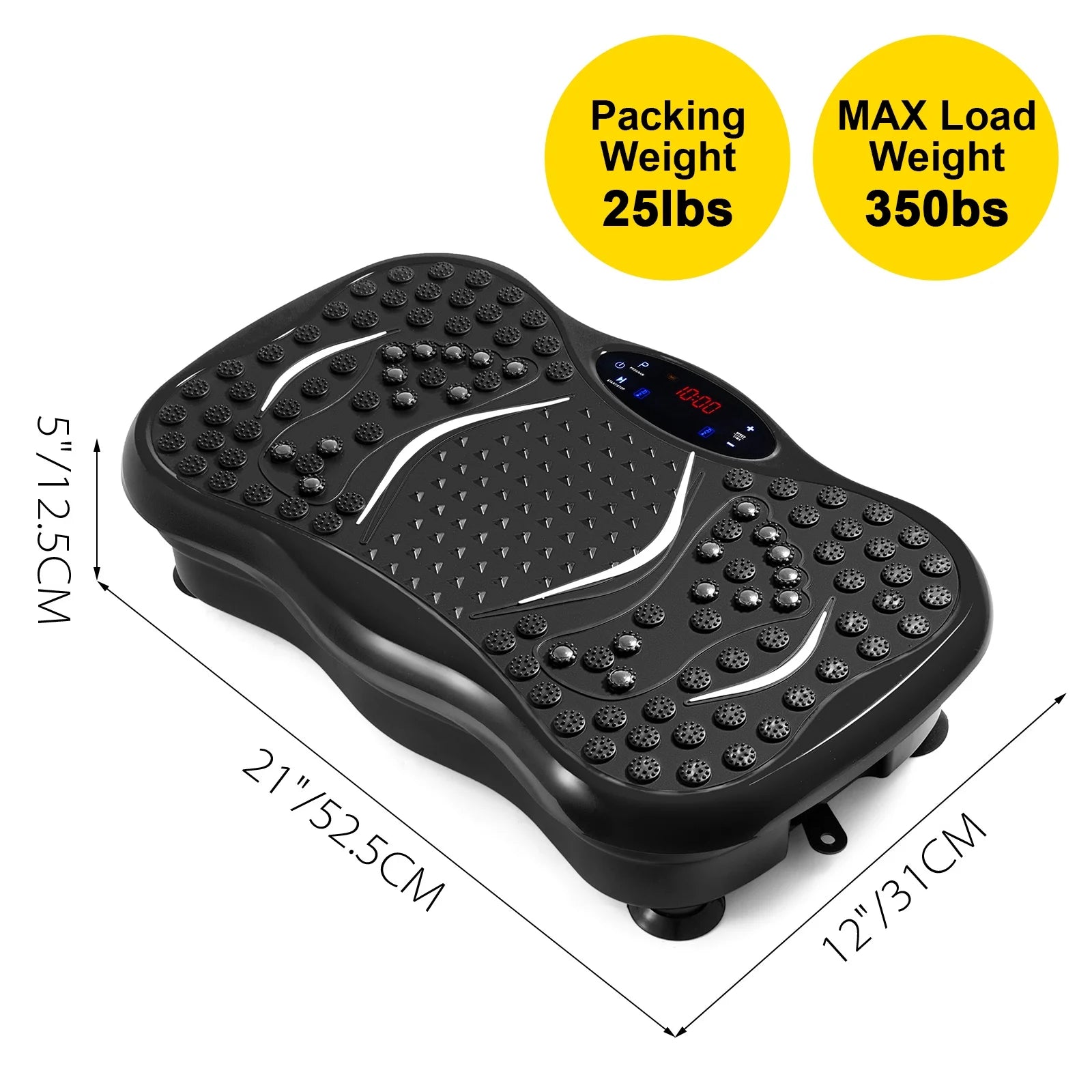 Vibration Platform, Full Body Exercise Vibration Plate, 350lbs LCD 3 Levels G83485