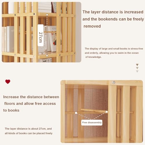 Bamboo 360 Rotating Bookshelf, 6-Tier Open Design Book Tower I111471