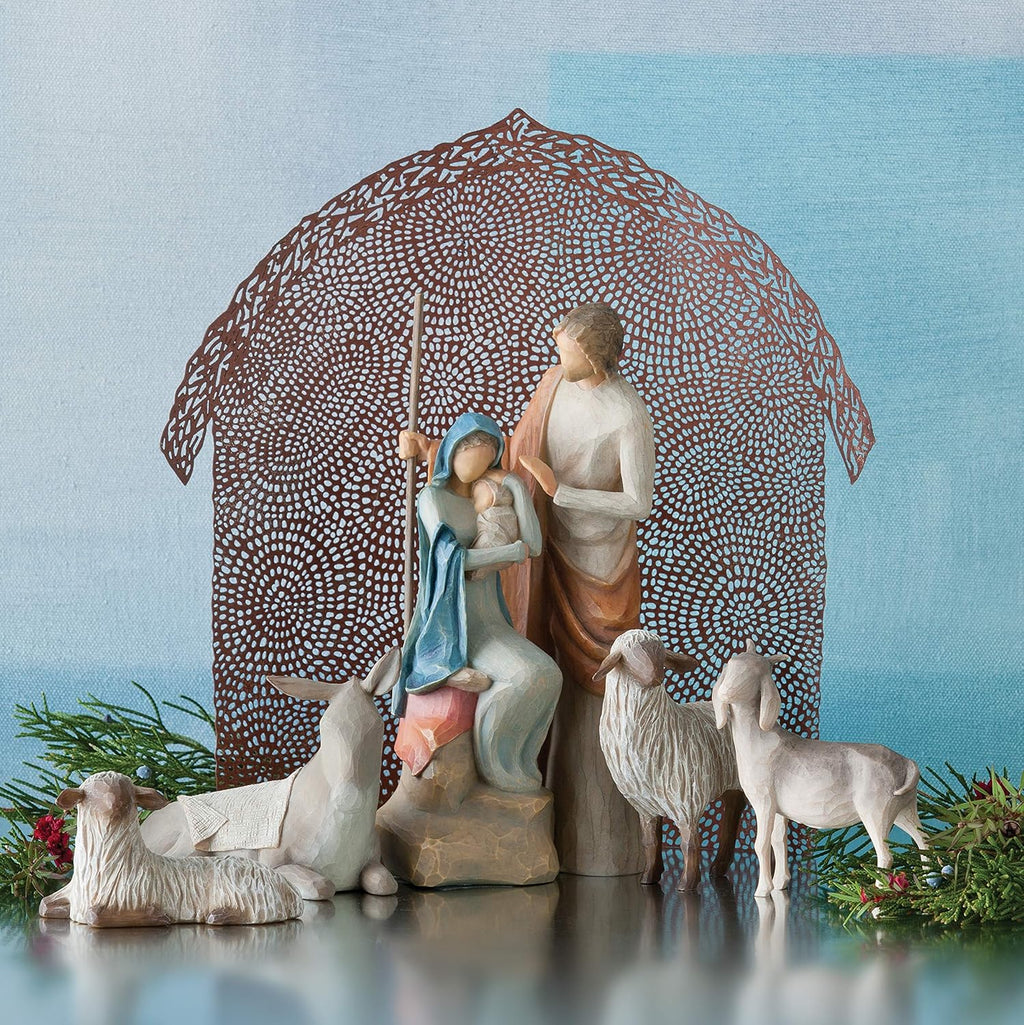 Nativity Backdrop for Holy Family, Pierced-Metal Decor E722539