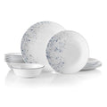 Corelle Vitrelle 18-Piece Service for 6 Dinnerware Set, Triple Layer Glass and Chip Resistant, Lightweight Round Plates and Bowls Set, Portofino