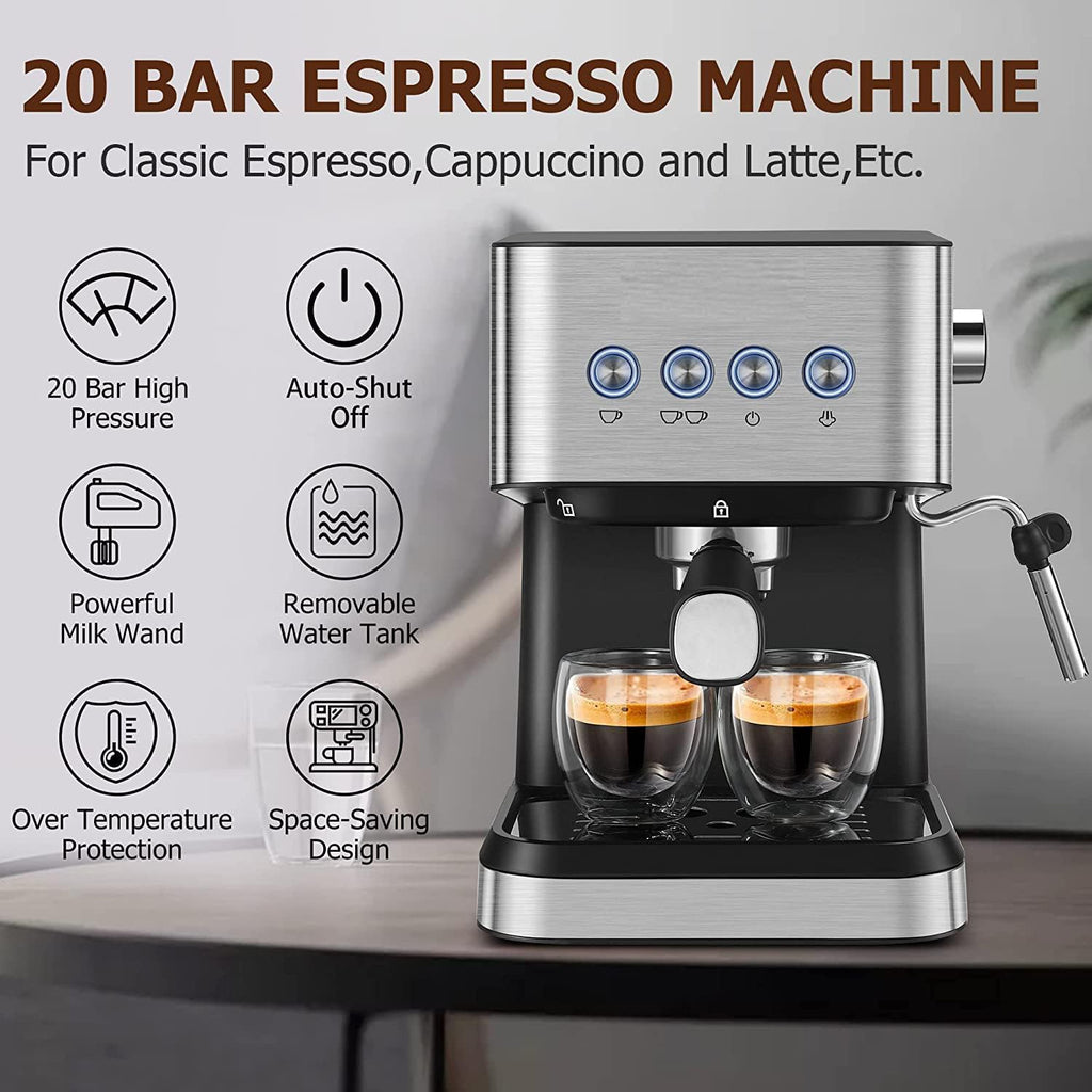 Espresso Machine with Milk Frother, 50oz Water Tank O43186