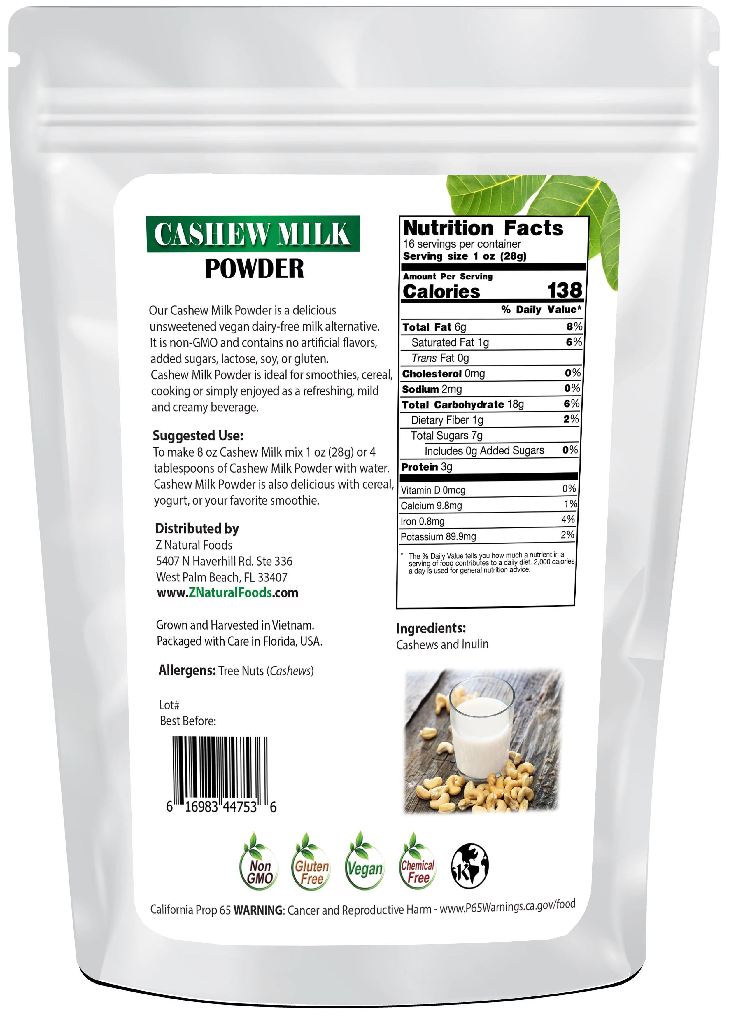 Vegan Cashew Milk Powder, 5 lbs W5347
