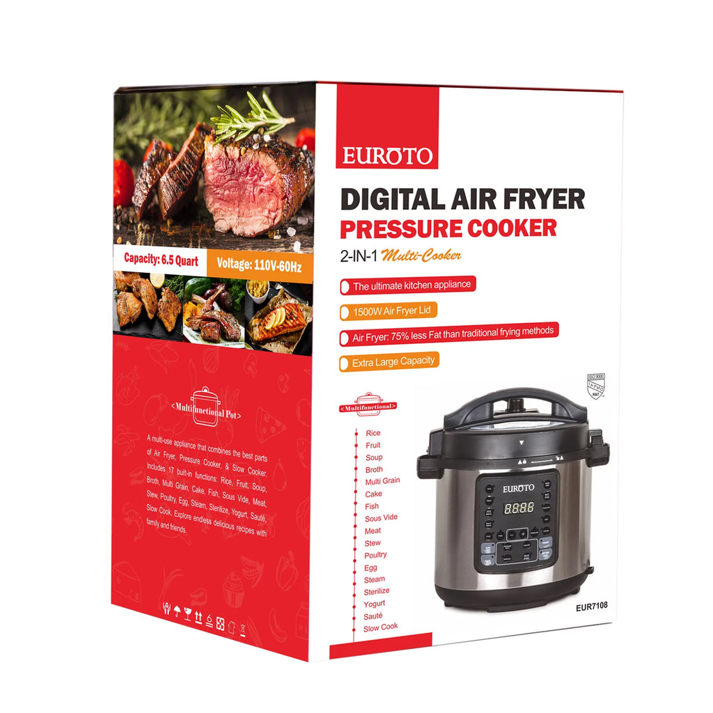Air Fryer Pressure Cooker Slow Cooker 6.5 Qt F599