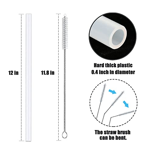 Stainless Steel Straws with Covers for 40 oz Tumbler, 12 inch, 8 Pack Y42921