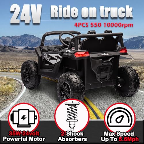 24V 4WD Ride On Truck for Kids with Remote Control, Blue T899192