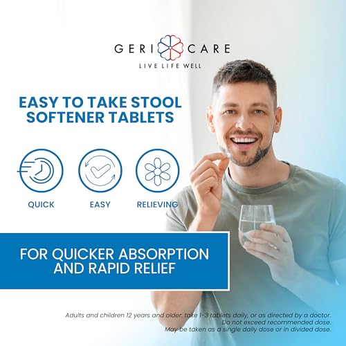 Docusate Sodium Stool Softener 100mg Crushable Tablets for Constipation Relief, 200 Count T7930