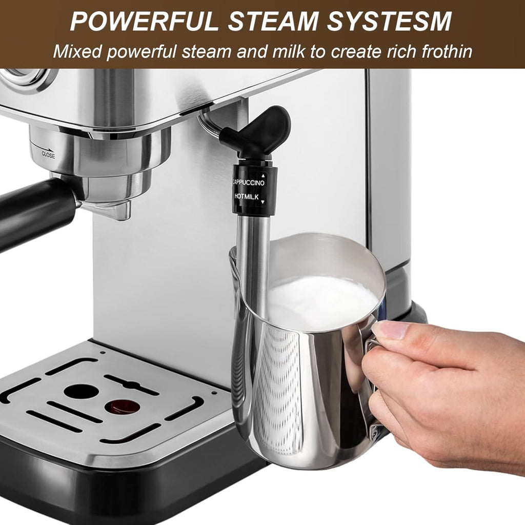 Espresso Machine 15 Bar with Milk Frother Steamer V968