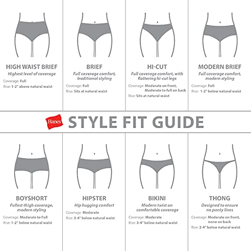 Women's High-Waisted Cotton Brief Underwear, 6-Pack R4727