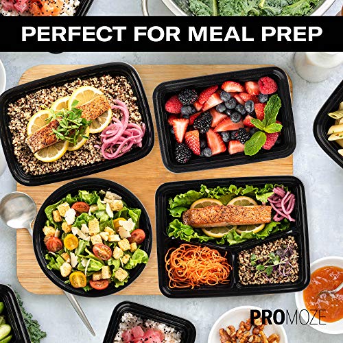 50-Pack Reusable Meal Prep Containers with Lids, 32 oz, 2 Compartment, BPA Free P405690