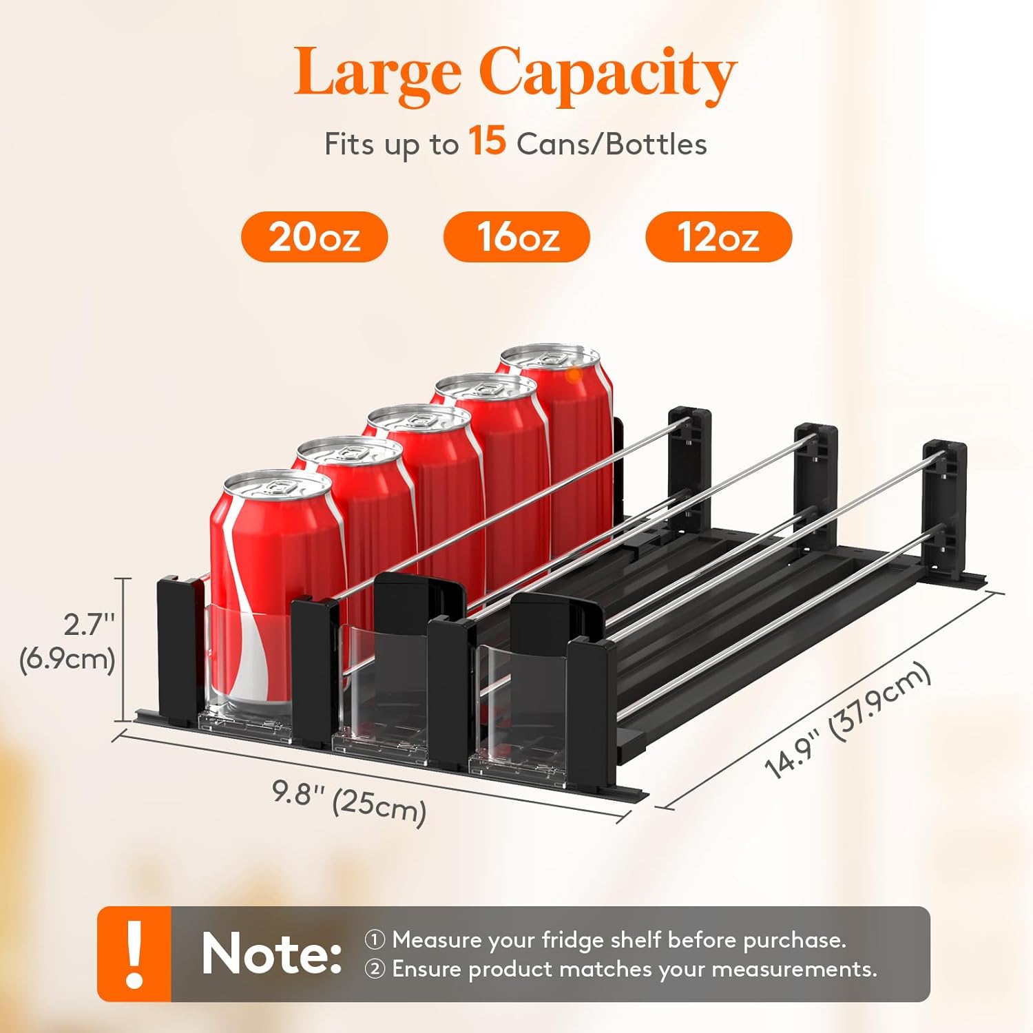 Stackable Water Bottle Organizer for Cabinet, Fridge, and Pantry Storage I497956