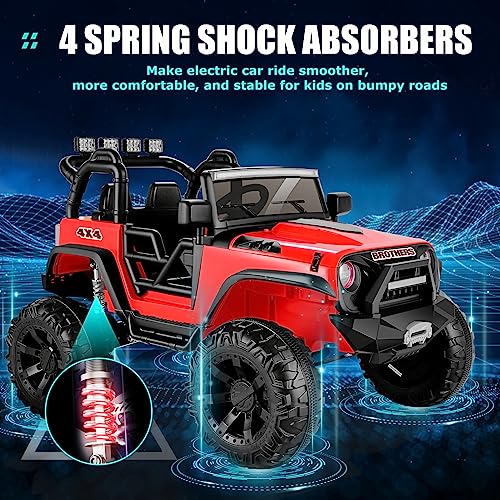 24V Ride on Car Truck with Remote Control, 2 Seater Kids Electric Jeep, Pink Y76383