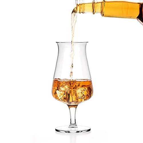 Whiskey Bourbon Crystal Glasses Snifter, Set of 4, Handcrafted, Lead-Free, 8.5oz B63262