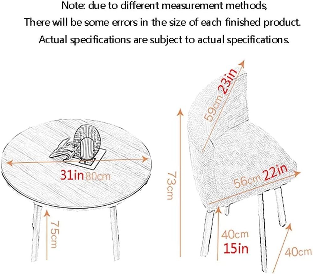 Round Dining Table Set with 4 Chairs, 80cm, Grey W208