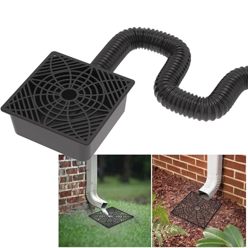 Gutter Downspout Extension,Upgraded No Dig Catch Basin Low Profile Downspout Extender,Extendable from 1.34’ to 5.1’