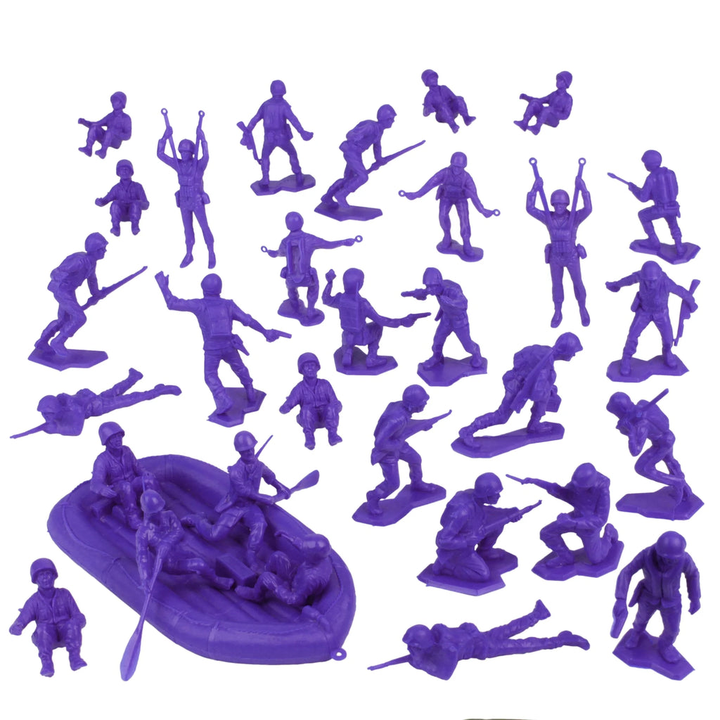 Plastic Army Men US Soldiers Purple 31pc WW2 Figures H995856