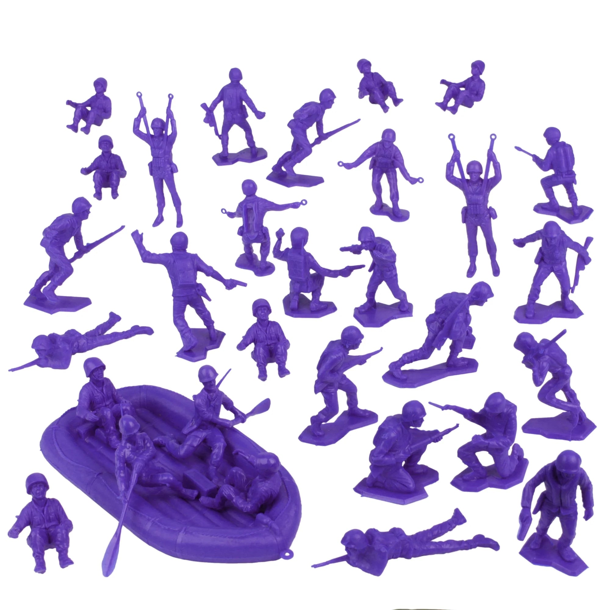 Plastic Army Men US Soldiers Purple 31pc WW2 Figures H995856