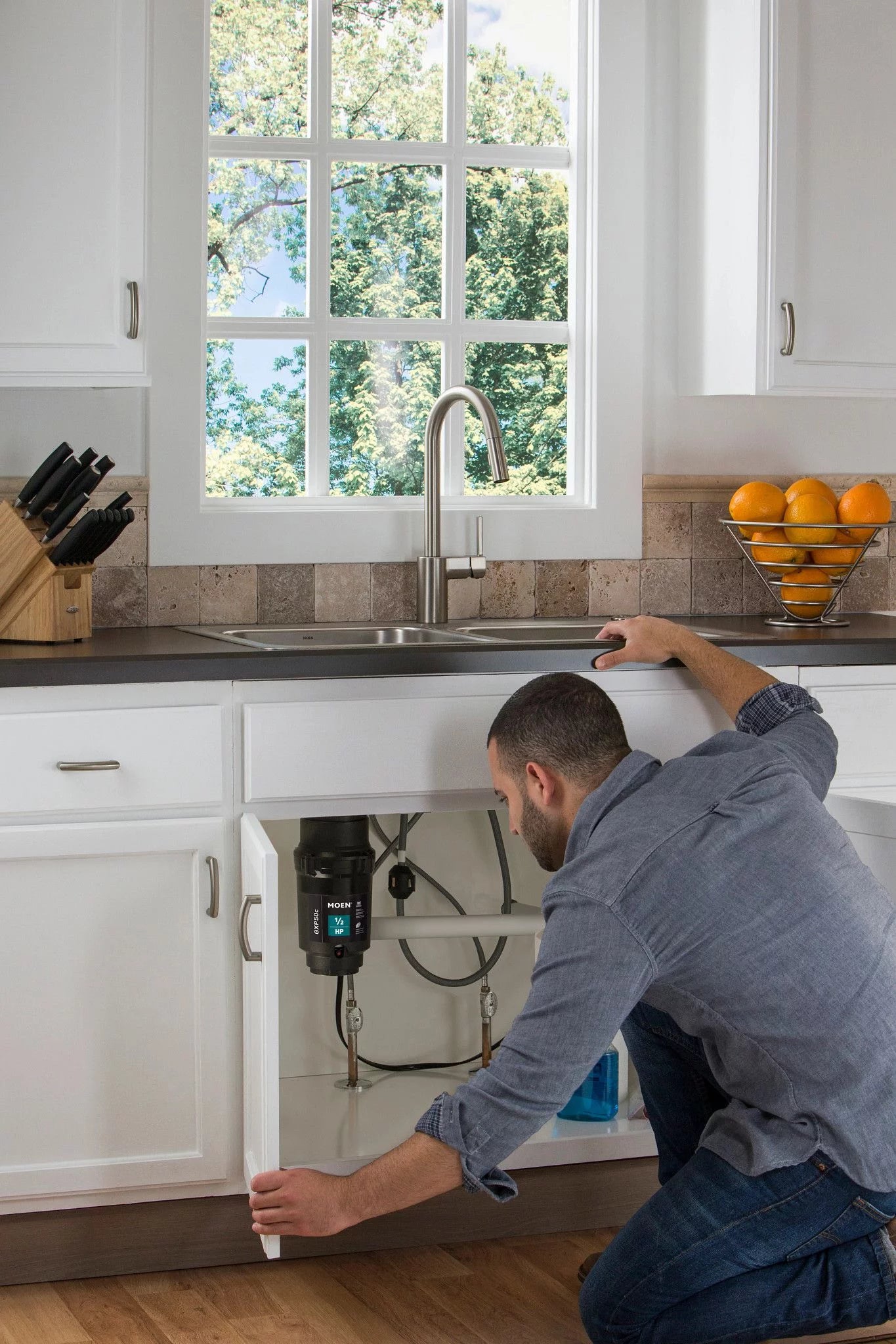 Garbage Disposal, 1/2 HP, Continuous Feed, Power Cord Included L4687