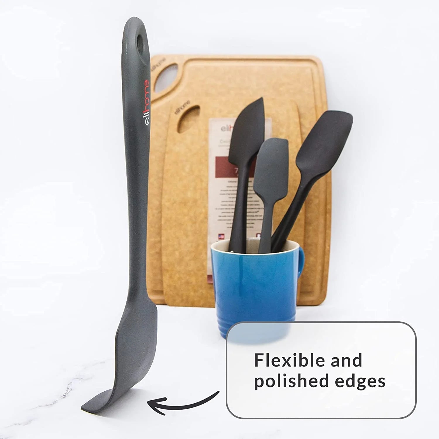 Silicone Spatula Set 3 Piece, Heat Resistant Non Stick Kitchen Scraper for Cooking and Baking Q91309