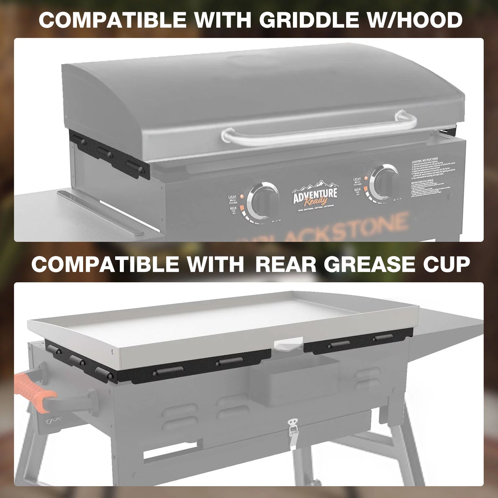 Stainless steel magnetic wing guards for 28 inch griddle O90571