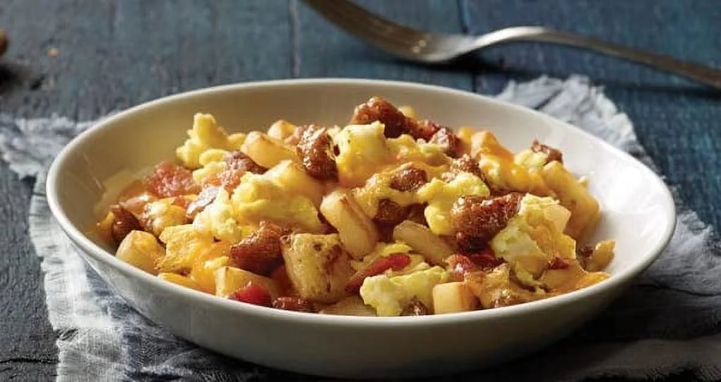 Meat Lovers Breakfast Bowls - 24 Frozen Bowls with Potatoes, Sausage, Eggs, Cheddar and Bacon J3263