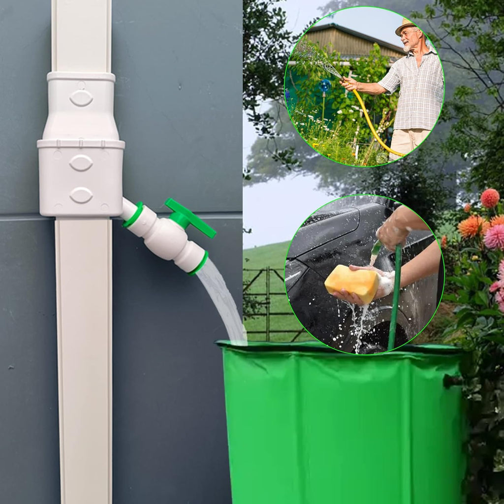 Gutter Downspout Diverter Kit with Shut Off Valve for 2" x 3" Downspout U62880