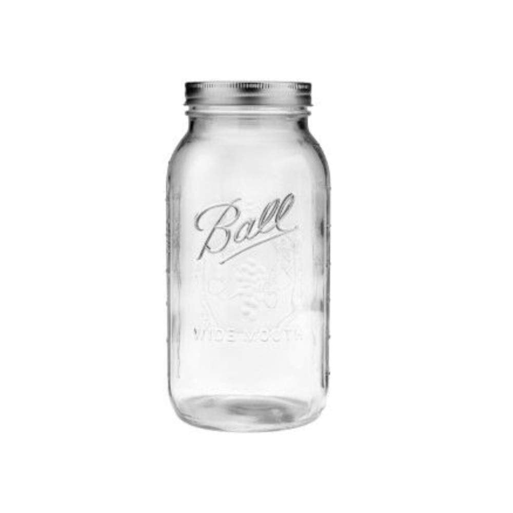 Wide Mouth Half Gallon 64 Oz Glass Jars with Lids, Set of 6 X201