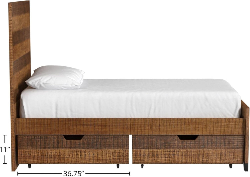 Under Bed Wood Storage Drawer, 37" Wide, Farmhouse Finish Y5706
