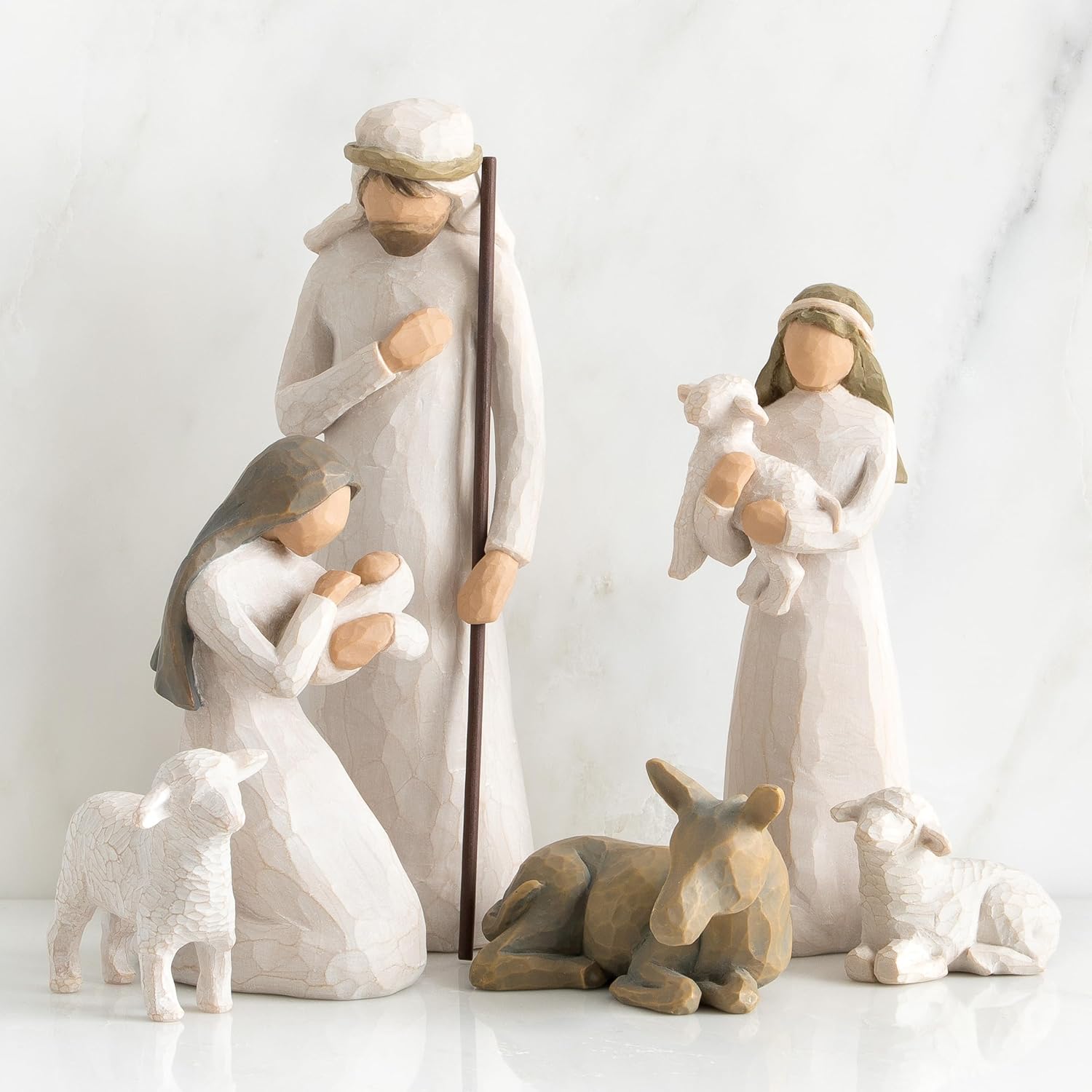 Nativity Scene 9-Piece Set with Three Wisemen, Hand-Painted E63346