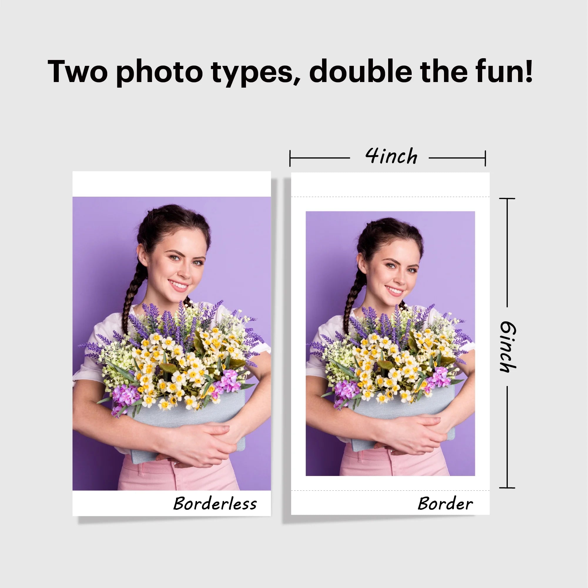 Instant Photo Printer 4x6 with 10 Sheets H407