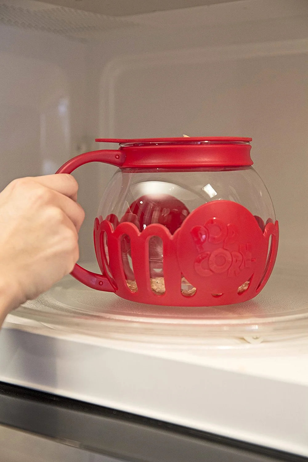 Microwave Popcorn Popper 3QT with Glass Lid, Blue Y6379