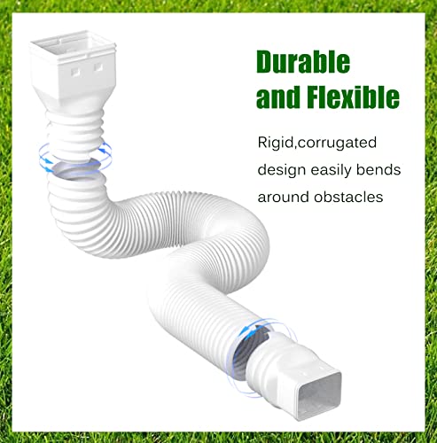 Flexible Rain Gutter Downspout Extensions, 21 to 60 in, Black G217