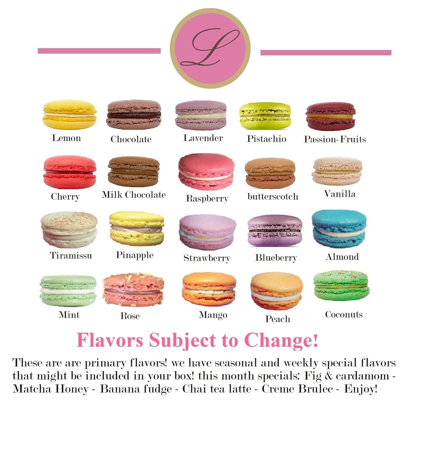Macarons - 6 Flavors Q31965