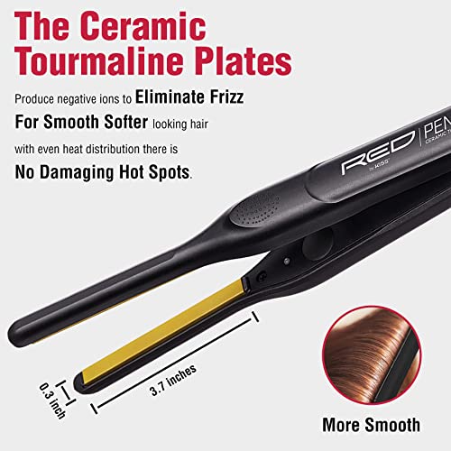 Red Pencil Flat Iron Hair Straightener, 0.3 Inch, Ceramic N54104