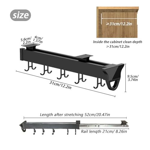 Broom and Mop Organizer, Hanging Storage Rack for Kitchen, Closet, Garage O620752