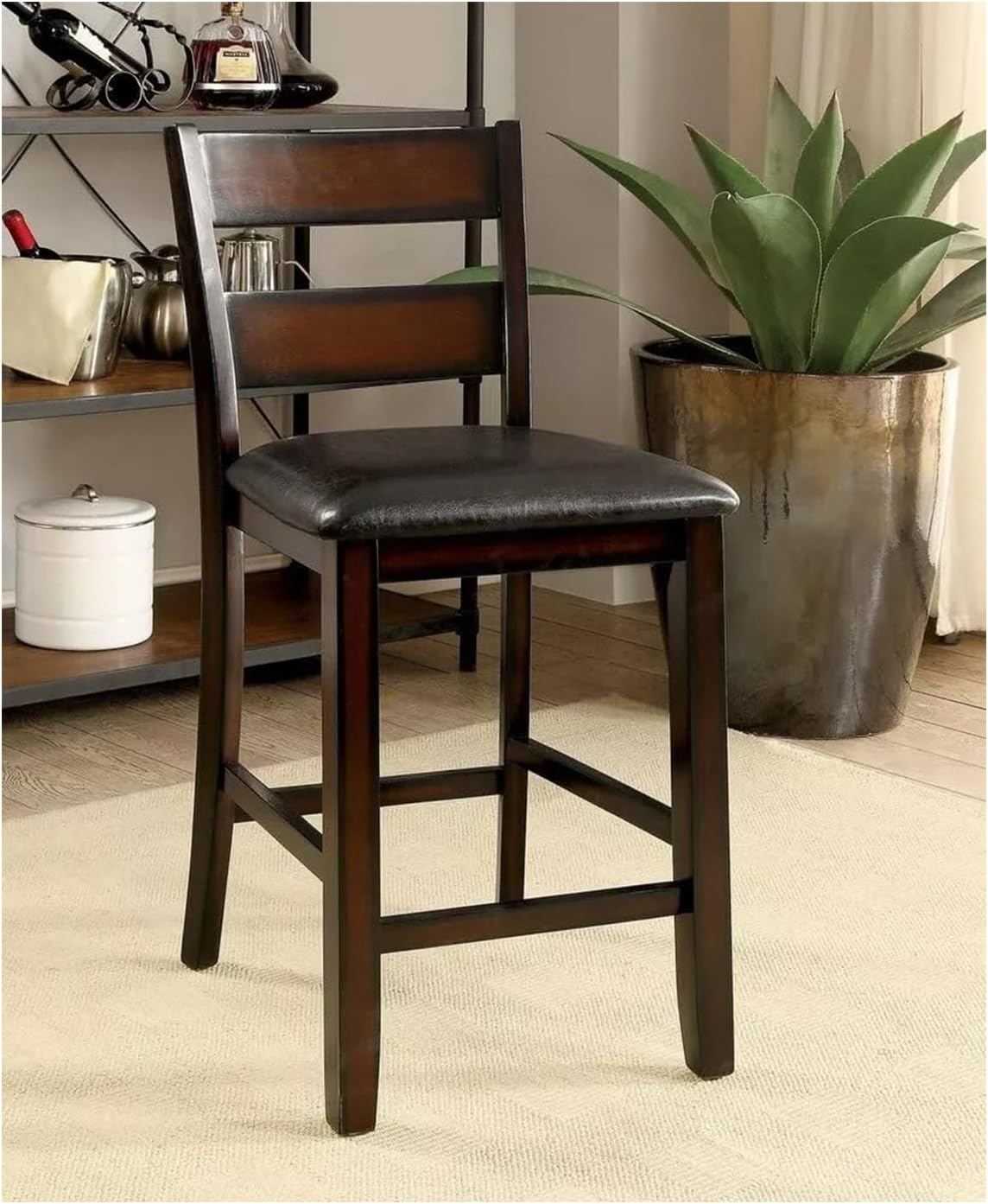Brown Cherry Storage Dining Table 5pc Set with 4 High Chairs R98235