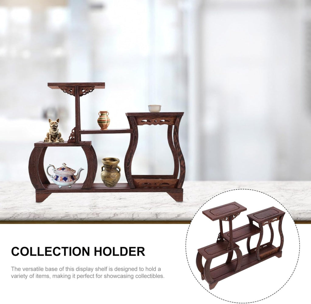 Chinese Wood Display Stand Base for Teapot Vase Bonsai V83749
