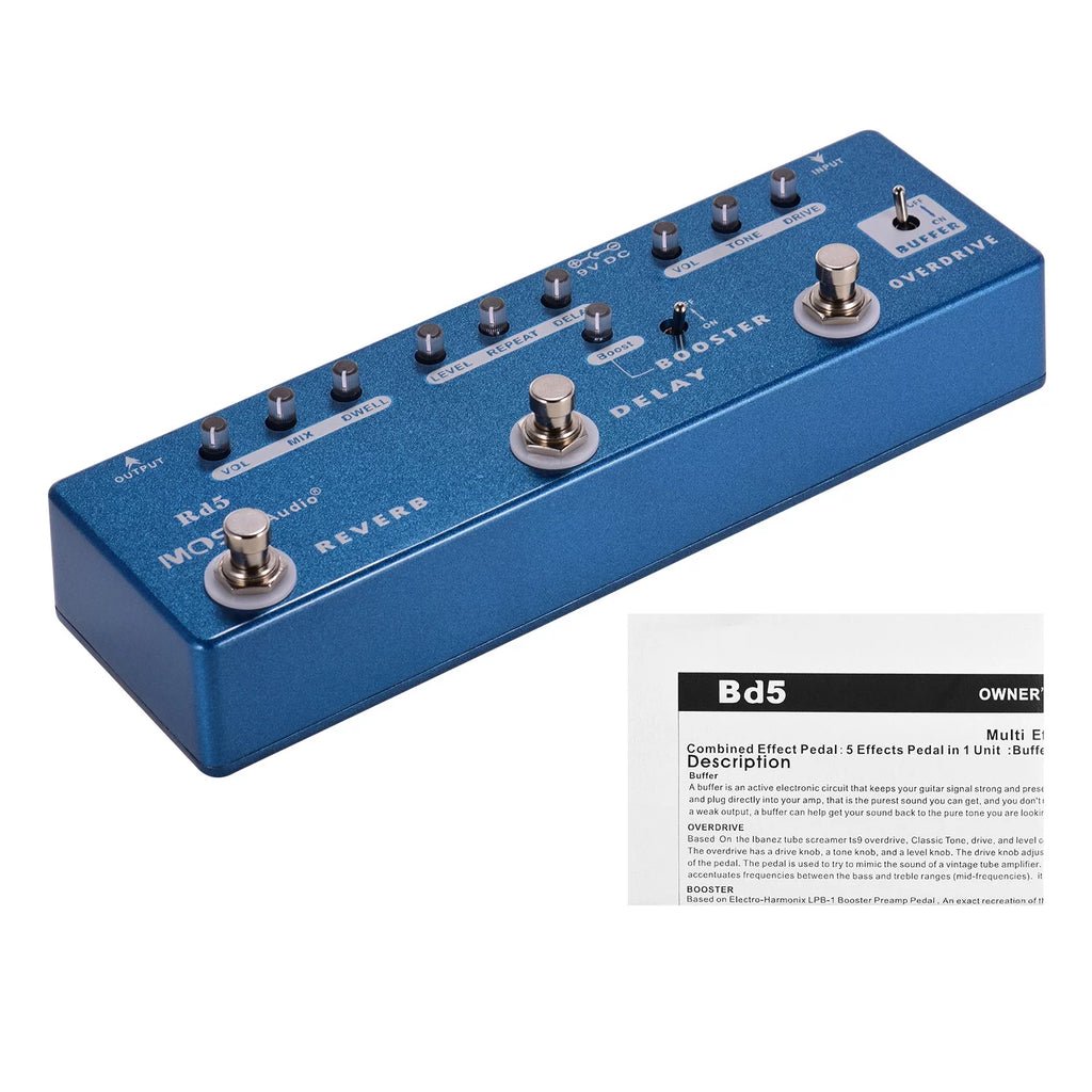 Guitar Multi-Effects Pedal with Reverb, Delay, Booster, Overdrive O5187