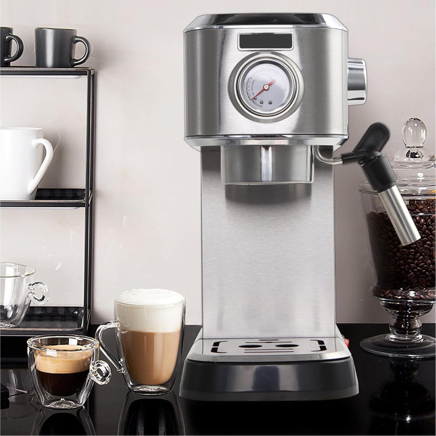 Espresso Machine 15 Bar with Milk Frother Steamer V968