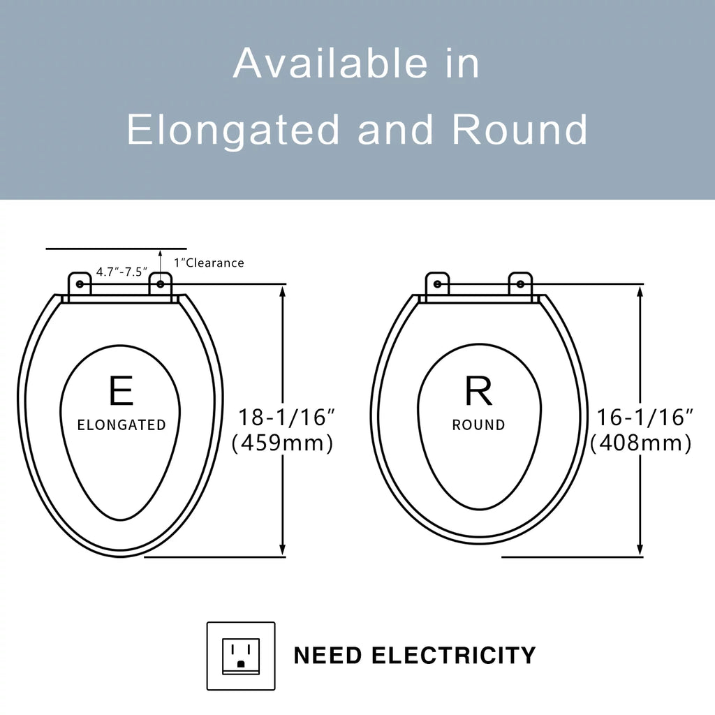 Elongated Smart Bidet Toilet Seat with Warm Water Dryer R732
