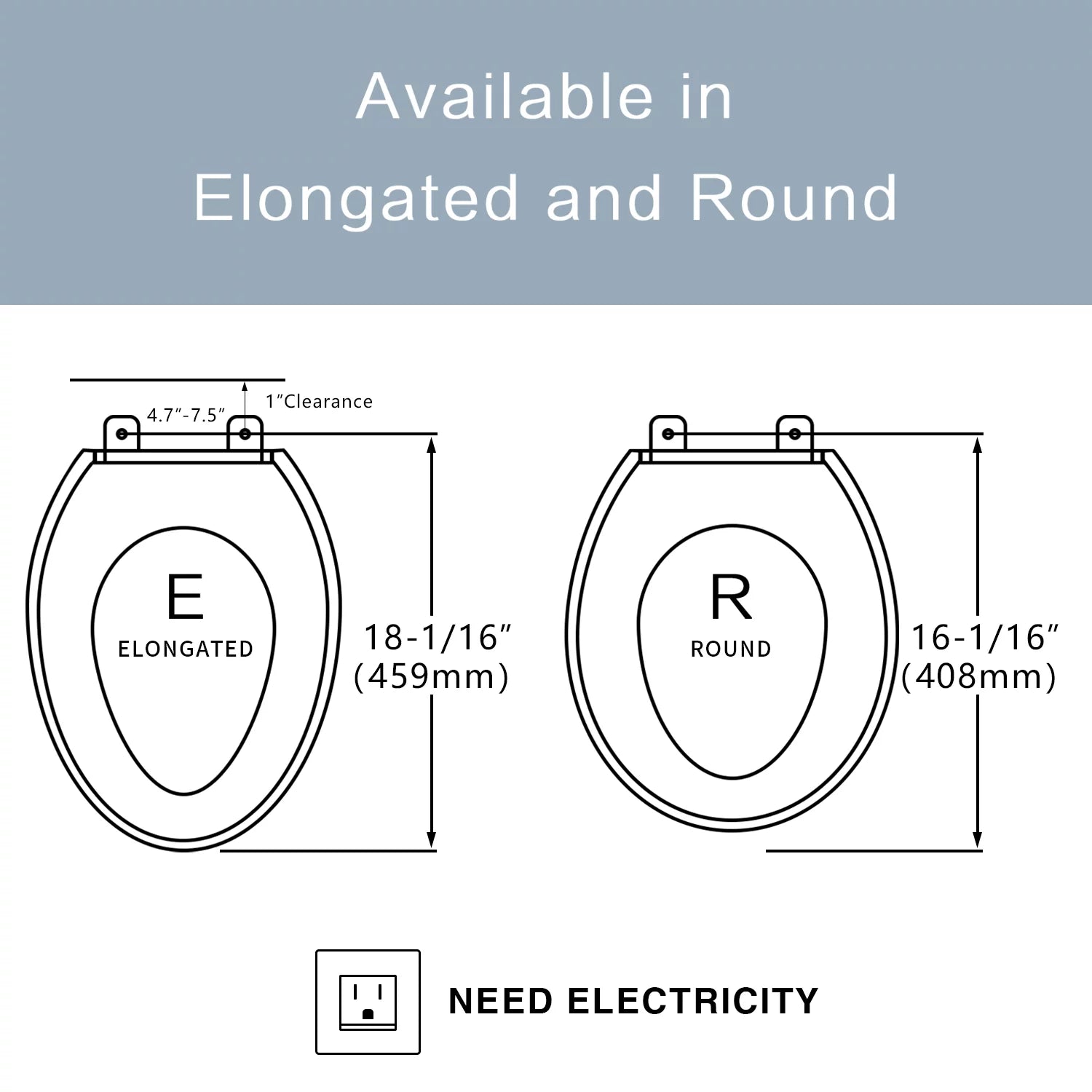 Elongated Smart Bidet Toilet Seat with Warm Water Dryer R732