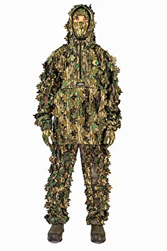 Camouflage Leafy Hunting Jacket for Men, 1/2 Zip with Hood U80222