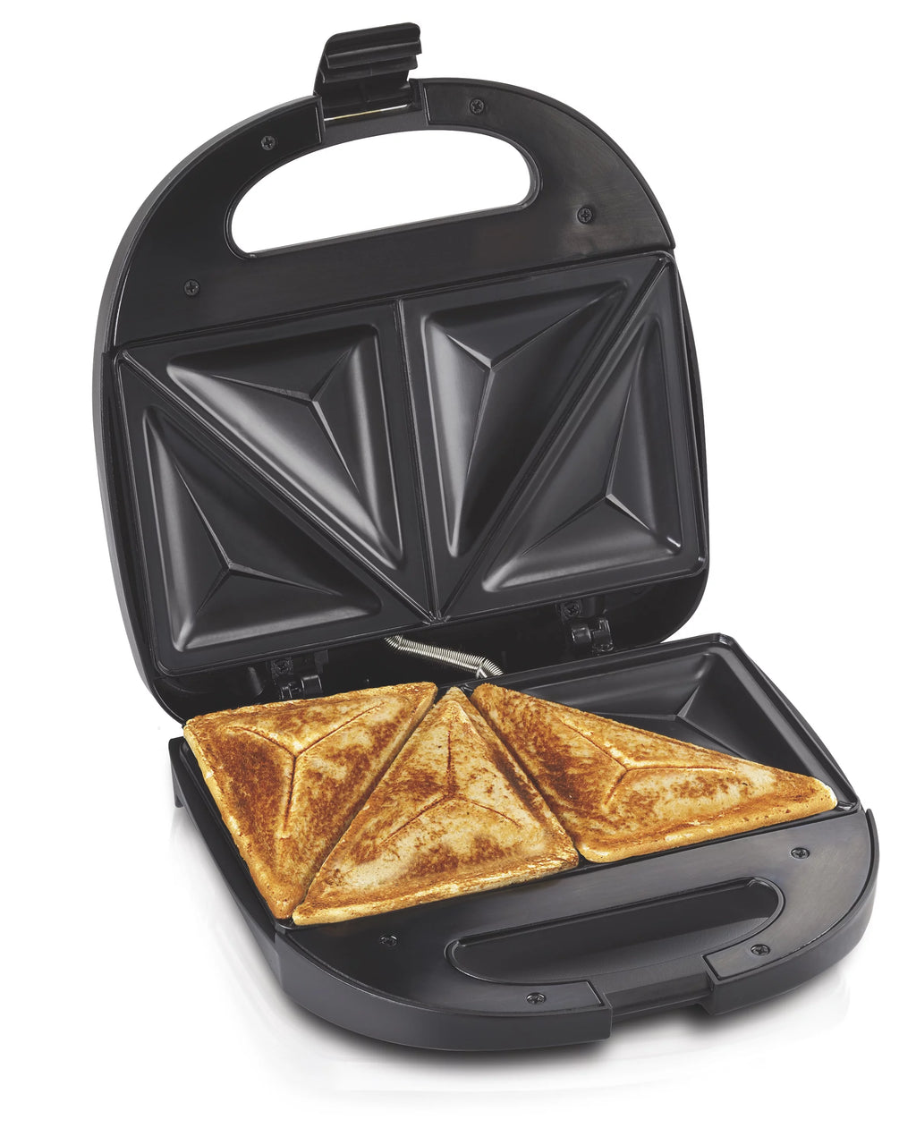 Hamilton Beach Sandwich Maker, Nonstick, Compact and Easy to store, Silver and Black, 25430
