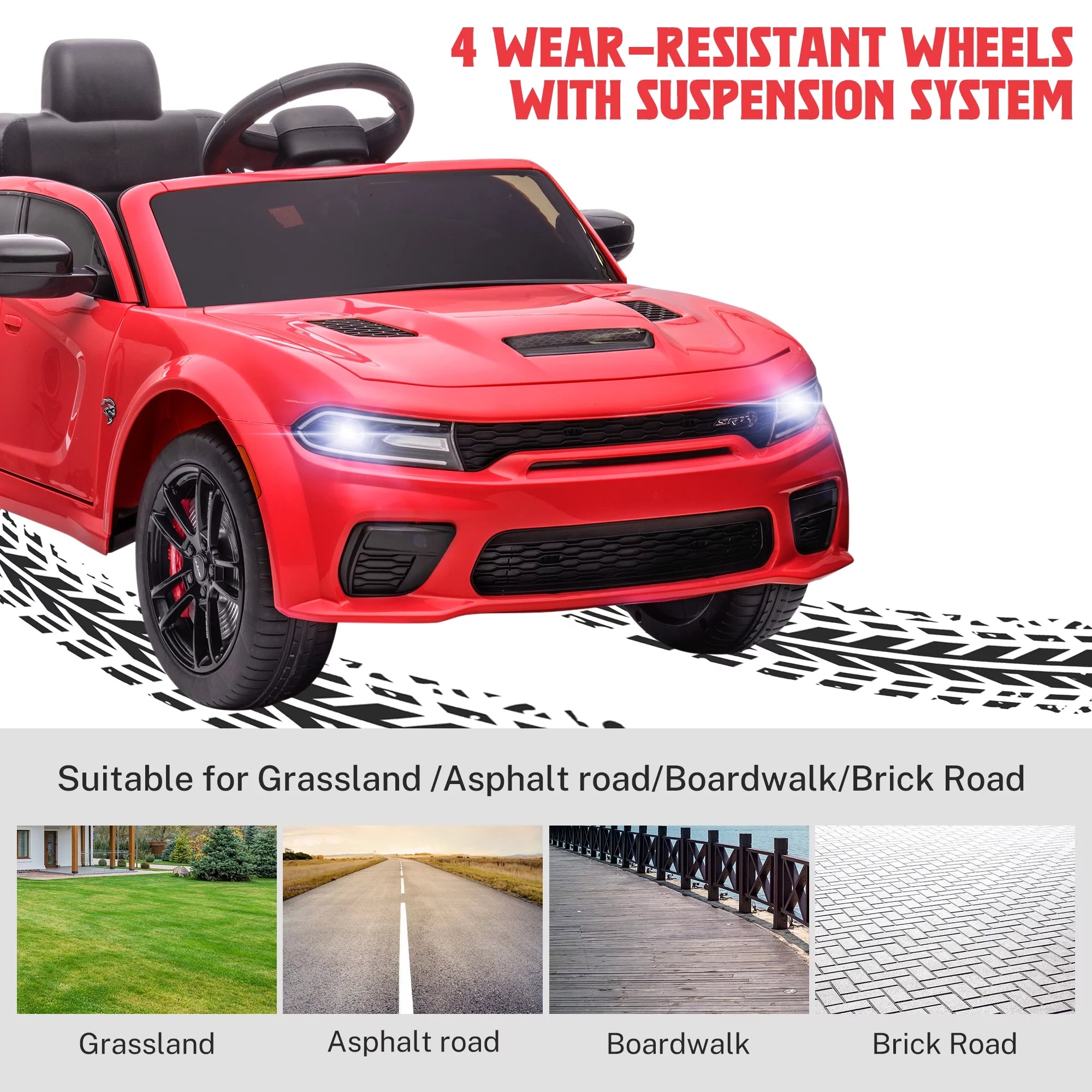 12V Battery Powered Ride On Car for Kids with Remote Control, Music, LED Lights Y47654