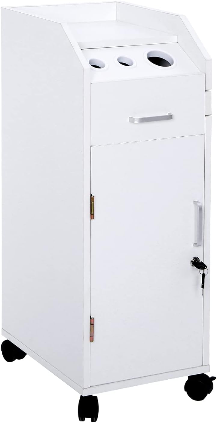 Hair Salon Storage Cart with Wheels and Drawers L7557