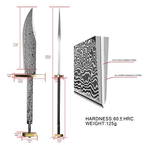 Damascus Steel Bowie Knife Blank for DIY Knifemaking R89100