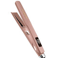 PRO Flat Iron Hair Straightener & Curler 2 in 1 Pure Titanium 1.25" Rose Gold | Professional Straightening Hair Iron with Ceramic Heater and Auto Shut Off | Dual Voltage & Adjustable Temp