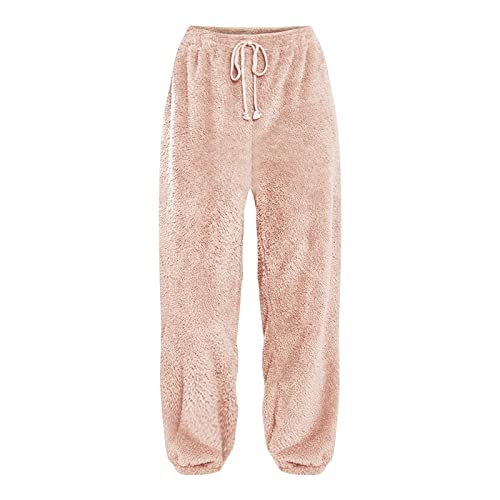 Women's Fleece Wide Leg Pants with Pockets V19902